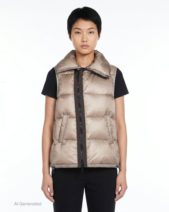 Metallic Puffer Gilet Vest | sacai | Club21 - front