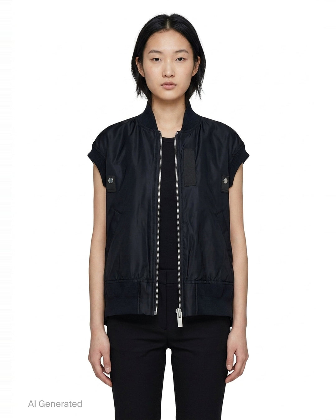 Nylon Twill Bomber Vest | sacai | Club21 - front