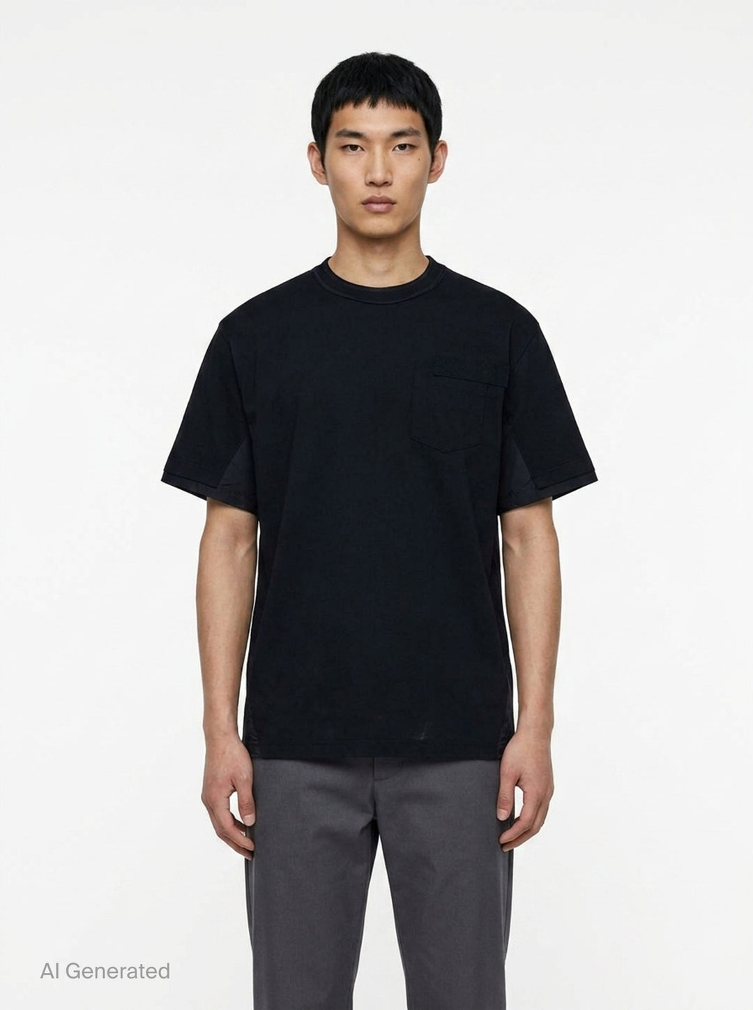 Nylon Twill Cotton Jersey T-Shirt | sacai | Club21 - front