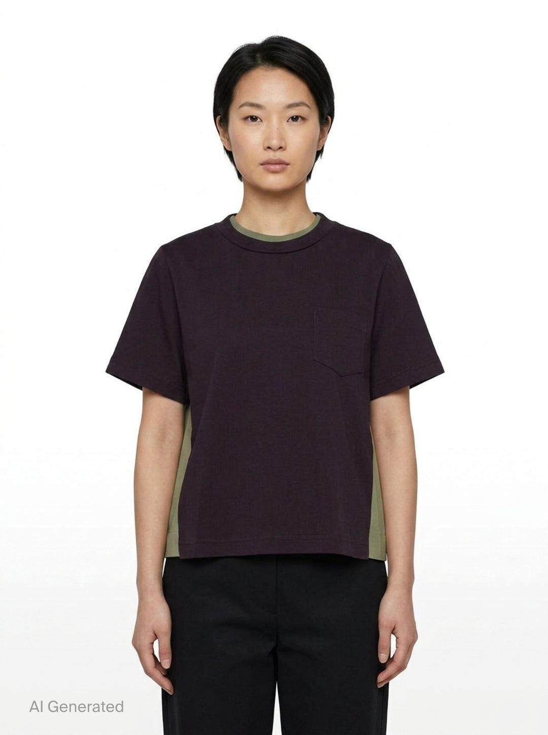 Nylon Twill Cotton Jersey T-Shirt | sacai | Club21 - front