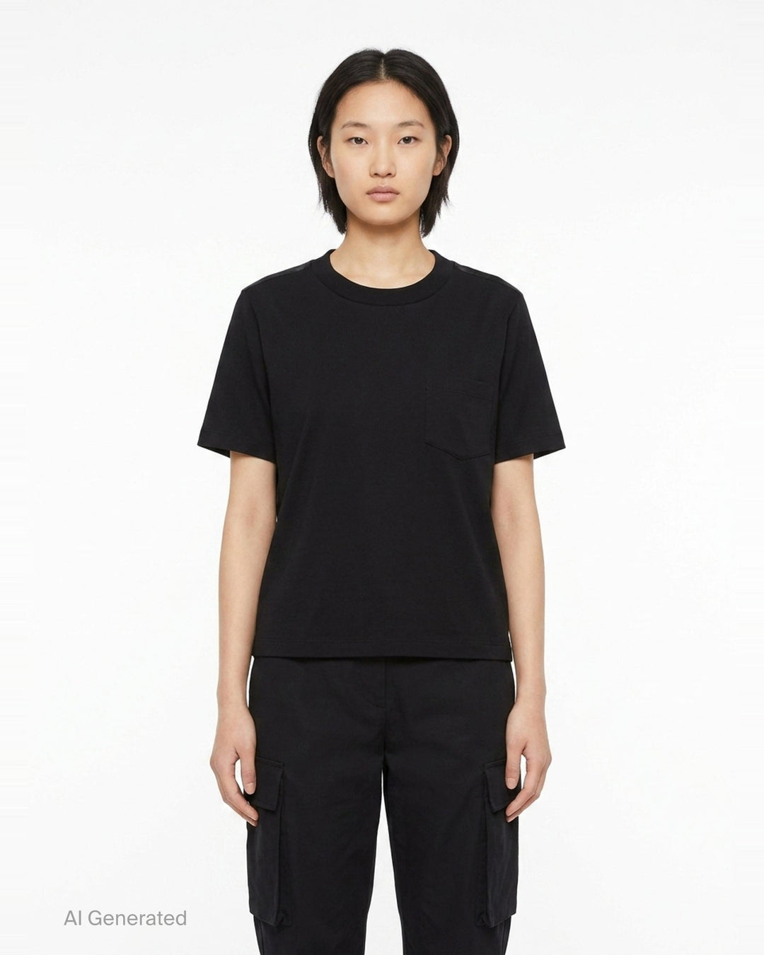 Nylon Twill Cotton Jersey T-Shirt | sacai | Club21 - front