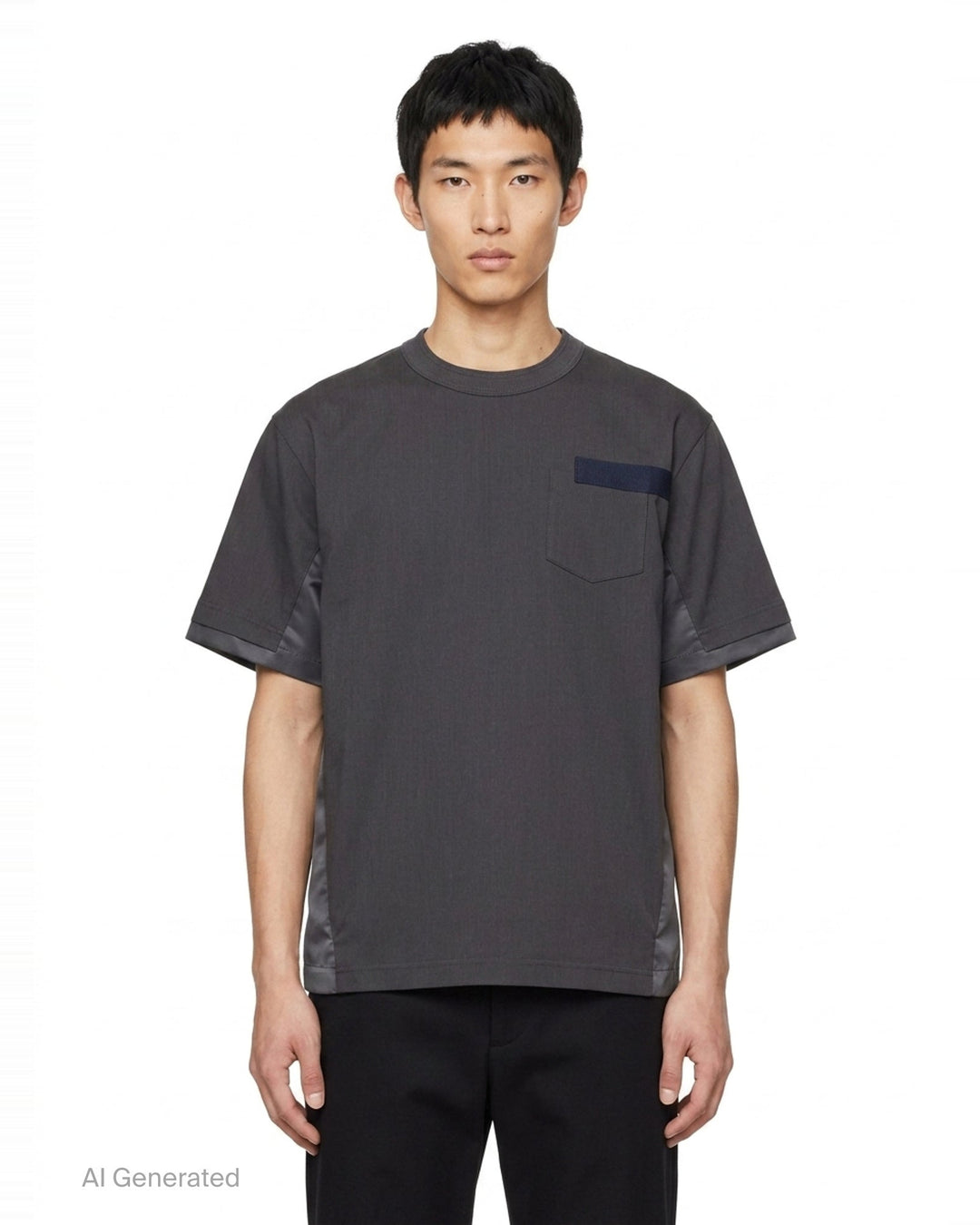 Nylon Twill Cotton Jersey T-Shirt | sacai | Club21 - front