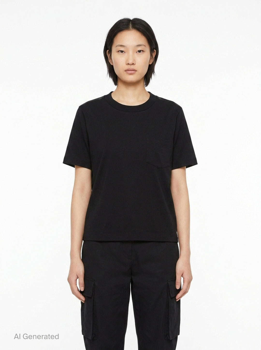 Nylon Twill Cotton Jersey T-Shirt | sacai | Club21 - front