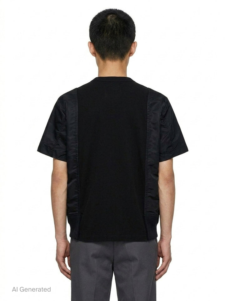 Nylon Twill Cotton Jersey T-Shirt | sacai | Club21 - back
