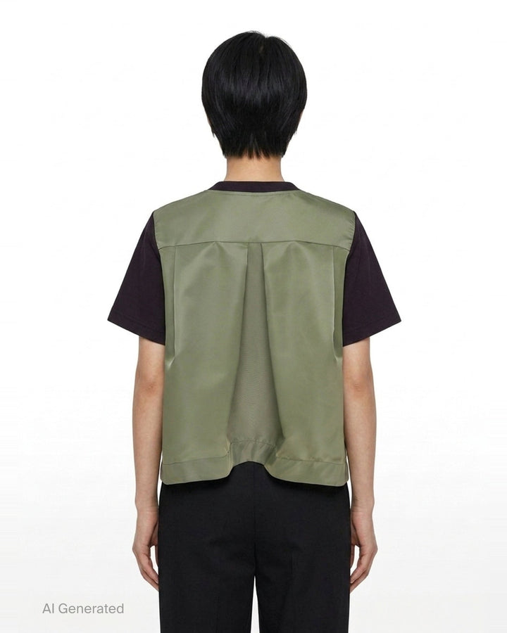 Nylon Twill Cotton Jersey T-Shirt | sacai | Club21 - back