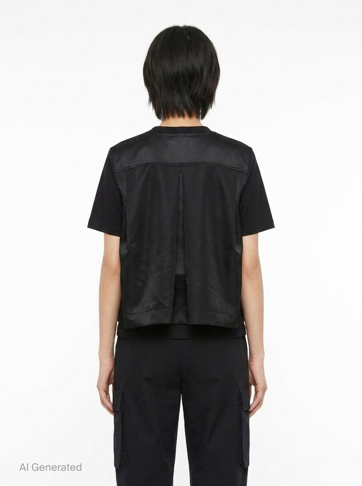 Nylon Twill Cotton Jersey T-Shirt | sacai | Club21 - back