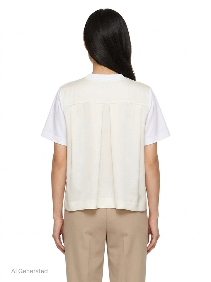 Nylon Twill Cotton Jersey T-Shirt | sacai | Club21 - back