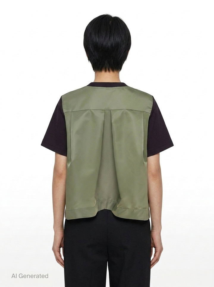 Nylon Twill Cotton Jersey T-Shirt | sacai | Club21 - back
