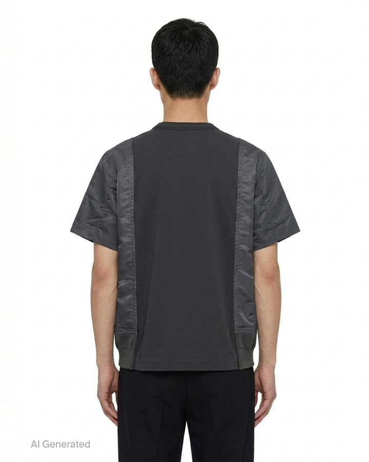 Nylon Twill Cotton Jersey T-Shirt | sacai | Club21 - back