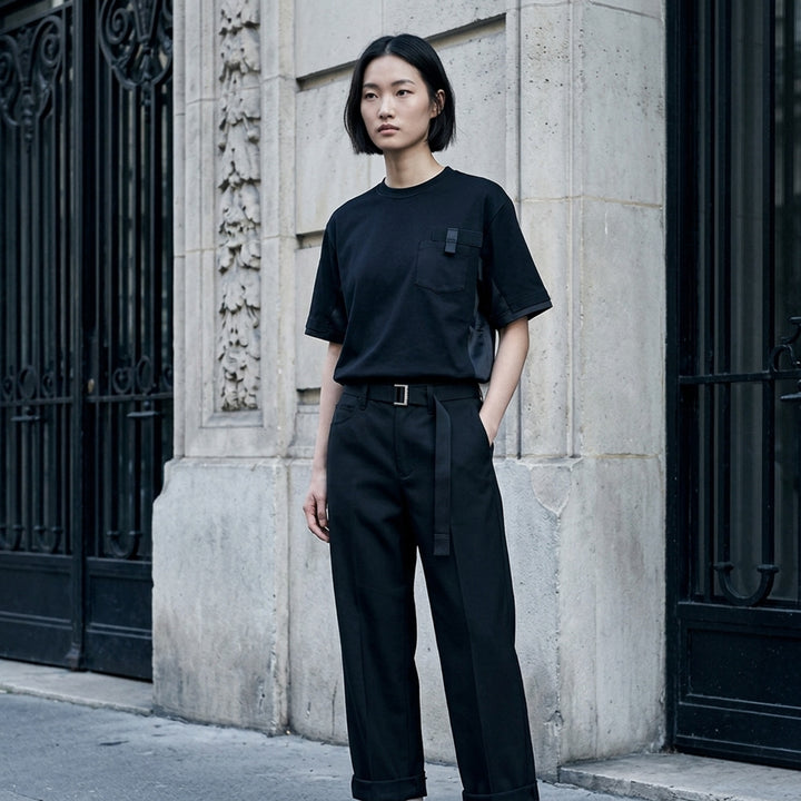 Nylon Twill Cotton Jersey T-Shirt | sacai | Club21 - lifestyle
