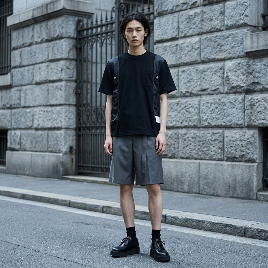 Nylon Twill Cotton Jersey T-Shirt | sacai | Club21 - lifestyle