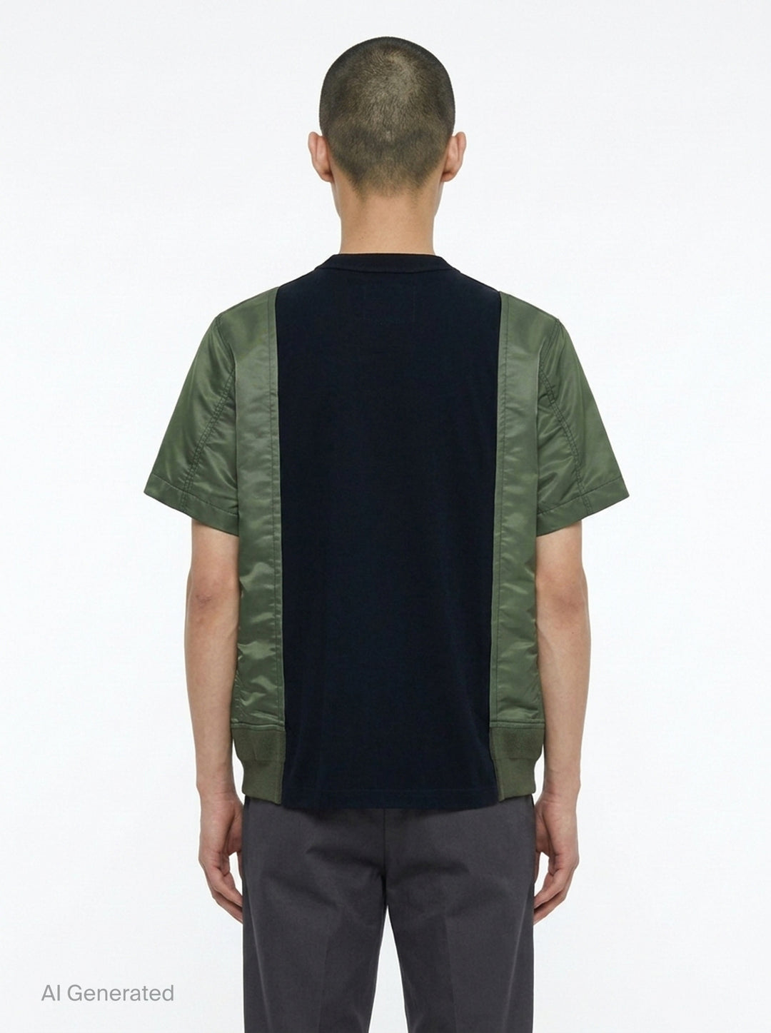 Nylon Twill Cotton Jersey Tee | sacai | Club21 - back