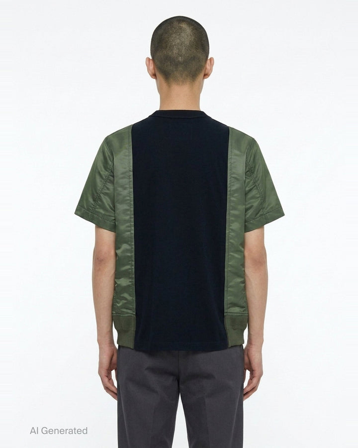 Nylon Twill Cotton Jersey Tee | sacai | Club21 - back