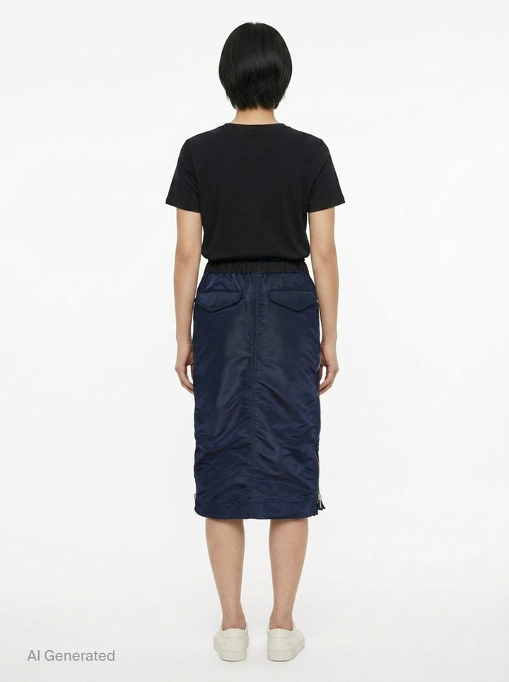 Nylon Twill Midi Skirt | sacai | Club21 - back
