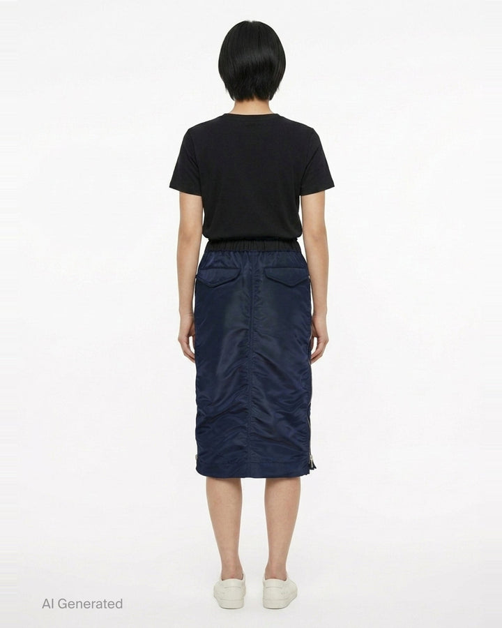 Nylon Twill Midi Skirt | sacai | Club21 - back