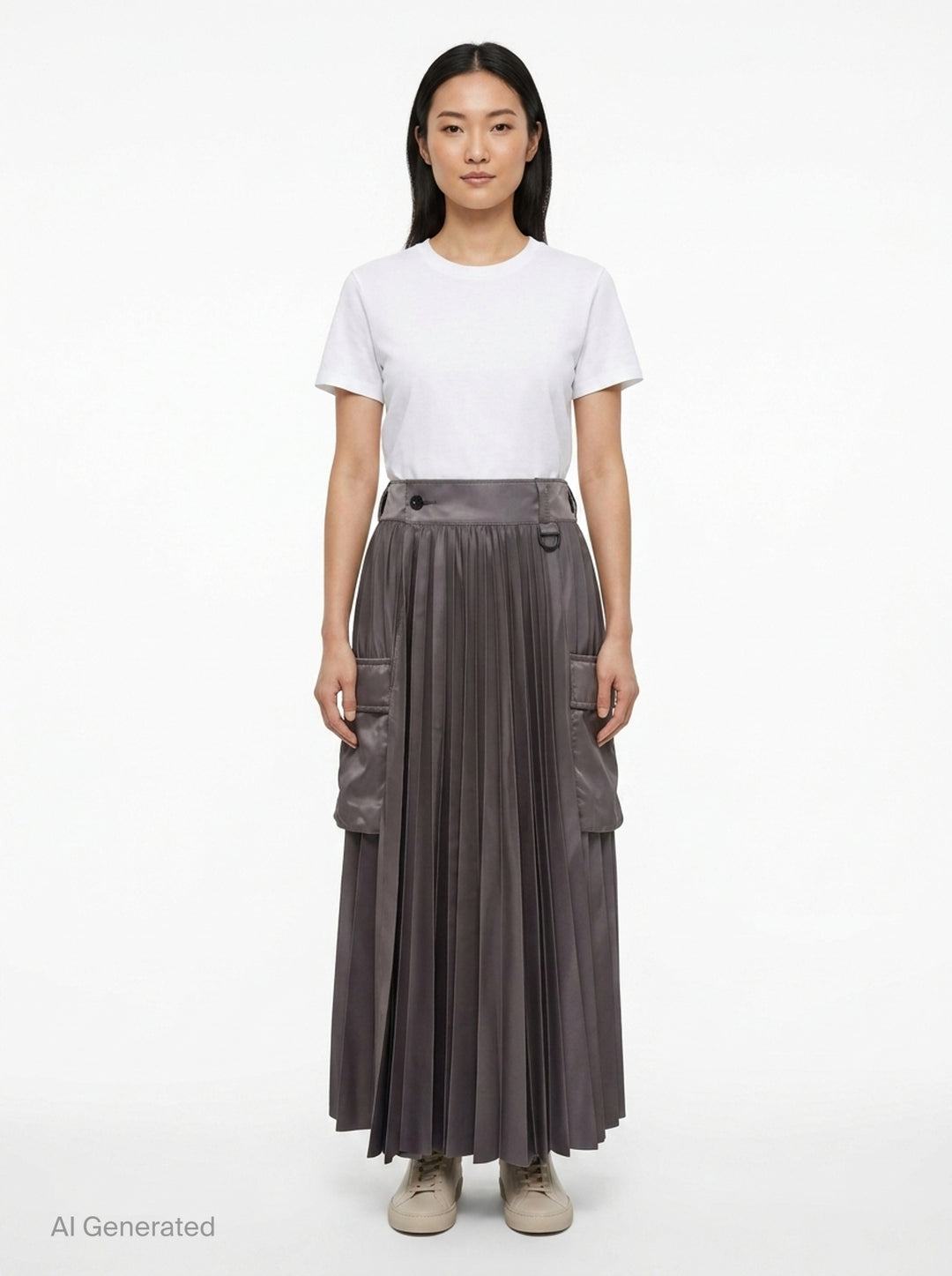 Nylon Twill Pleated Cargo Skirt | sacai | Club21 - front