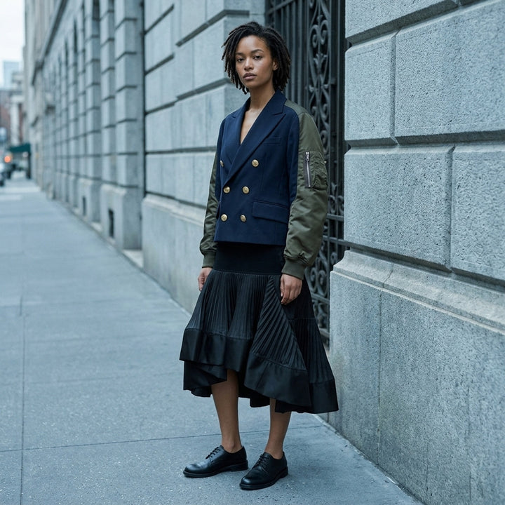 Nylon Twill Suiting Hybrid Jacket | sacai | Club21 - lifestyle