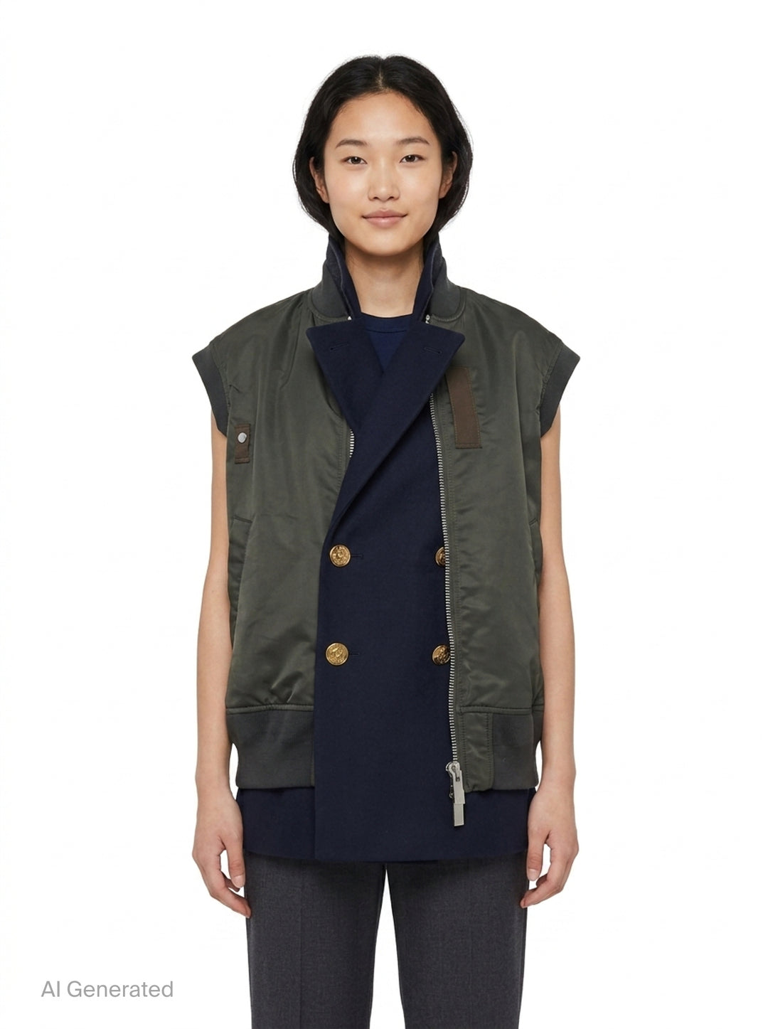 Nylon Twill Suiting Vest | sacai | Club21 - front