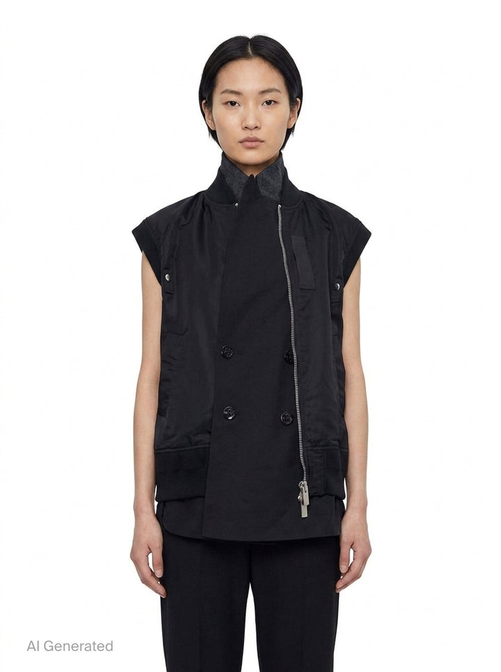 Nylon Twill Suiting Vest | sacai | Club21 - front