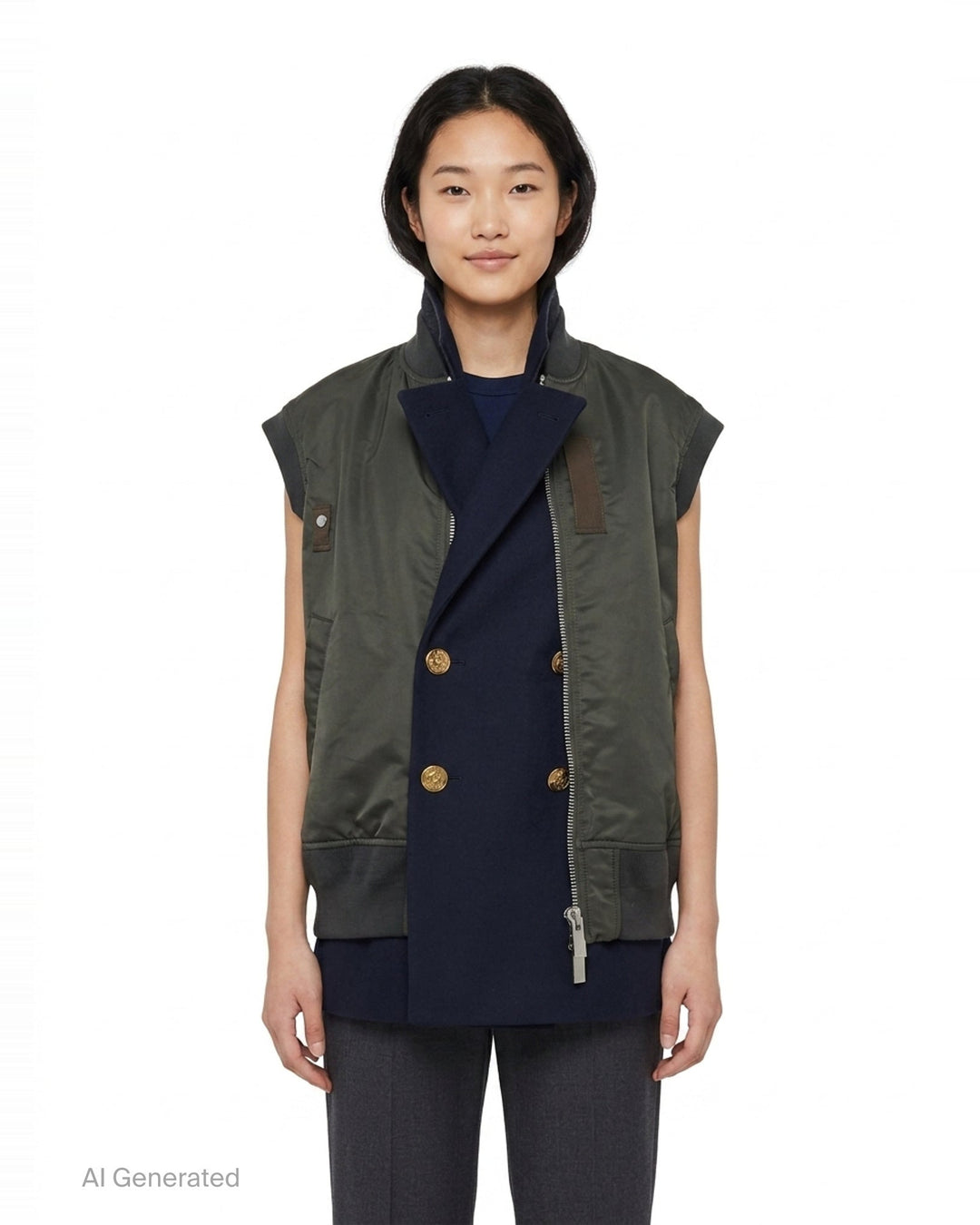 Nylon Twill Suiting Vest | sacai | Club21 - front