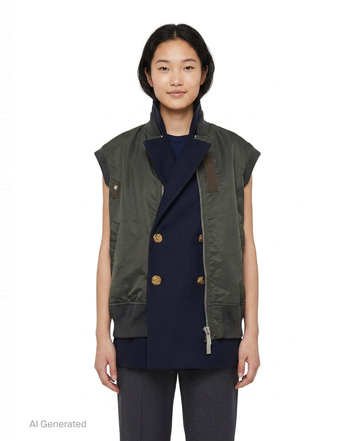 Nylon Twill Suiting Vest | sacai | Club21 - front