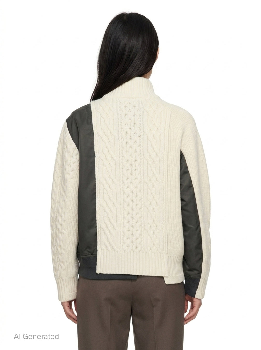 Nylon Twill Wool Knit Blouson | sacai | Club21 - back