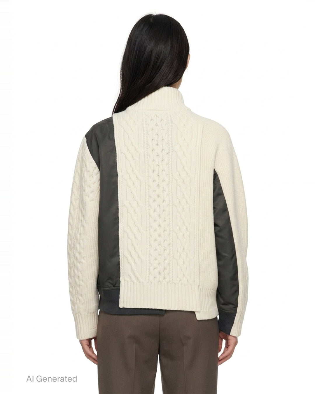 Nylon Twill Wool Knit Blouson | sacai | Club21 - back