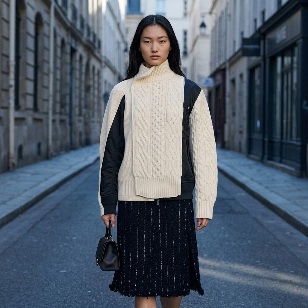 Nylon Twill Wool Knit Blouson | sacai | Club21 - lifestyle