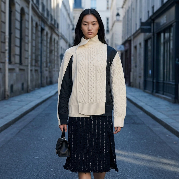 Nylon Twill Wool Knit Blouson | sacai | Club21 - lifestyle