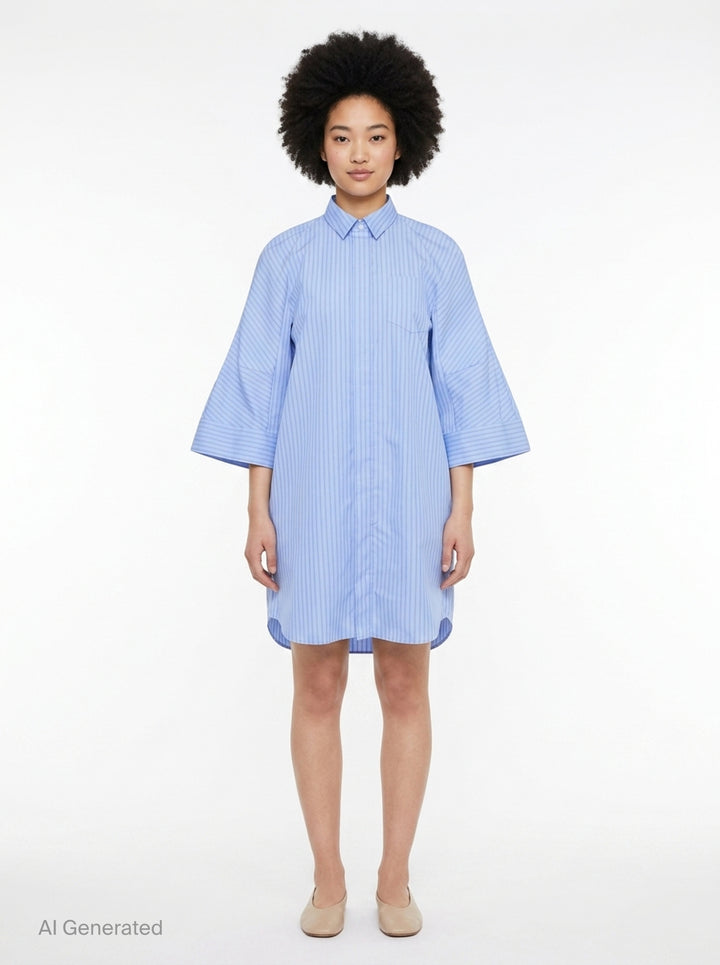 Oversized Poplin Shirt Dress | sacai | Club21 - front
