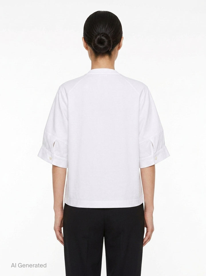 Poplin Cotton Jersey Tee | sacai | Club21 - back