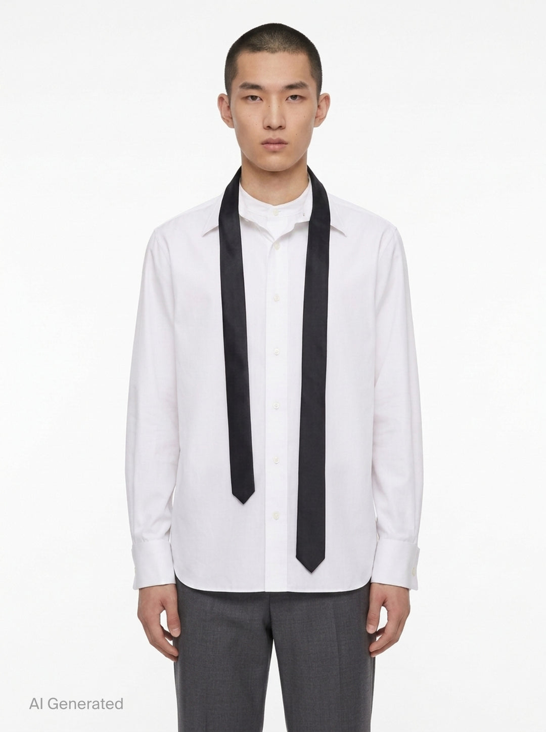 Poplin Shirt with Satin Tie | sacai | Club21 - front
