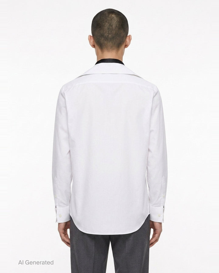 Poplin Shirt with Satin Tie | sacai | Club21 - back