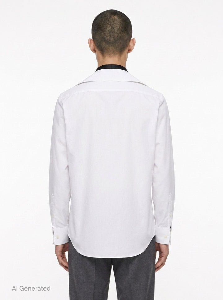 Poplin Shirt with Satin Tie | sacai | Club21 - back