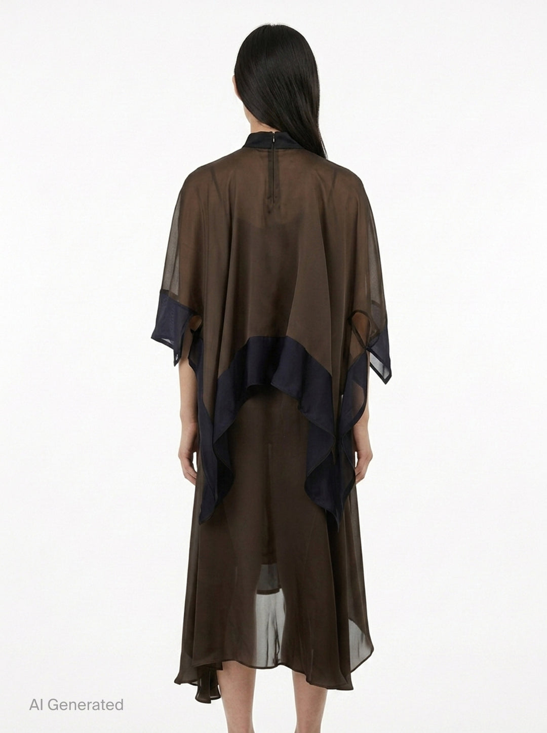 Satin x Chiffon Dress | sacai | Club21 - back