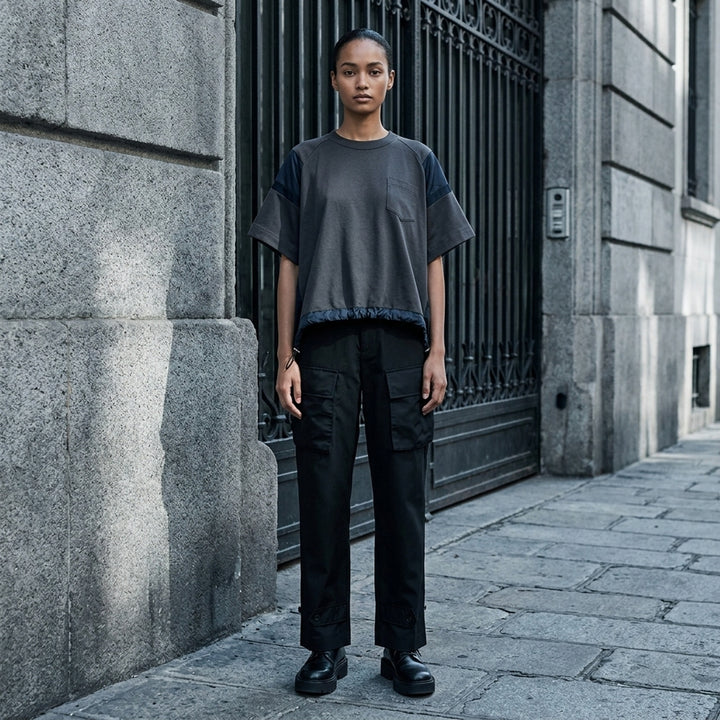 Satin x Cotton Jersey T-Shirt | sacai | Club21 - lifestyle