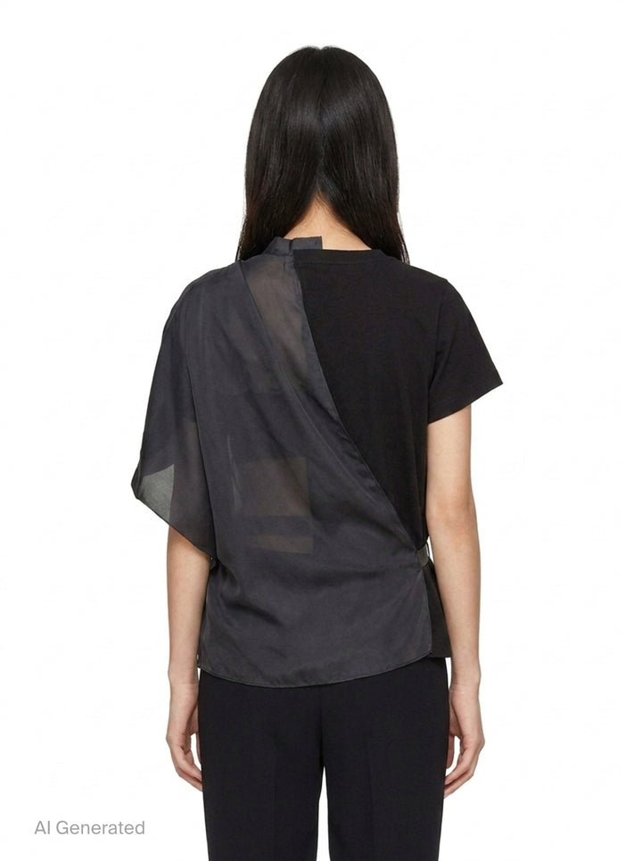 Satin x Cotton Jersey Tee | sacai | Club21 - back