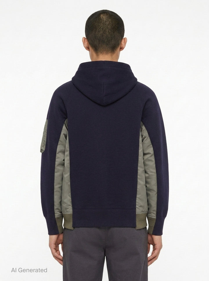Sponge Sweat Nylon Twill Hoodie | sacai | Club21 - back
