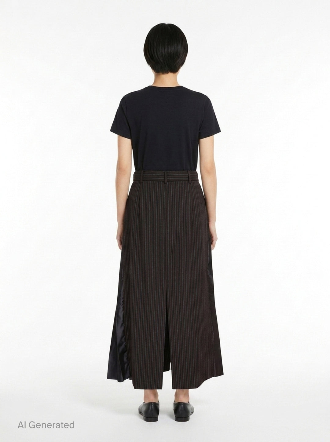 Stripe Doeskin Midi Skirt | sacai | Club21 - back