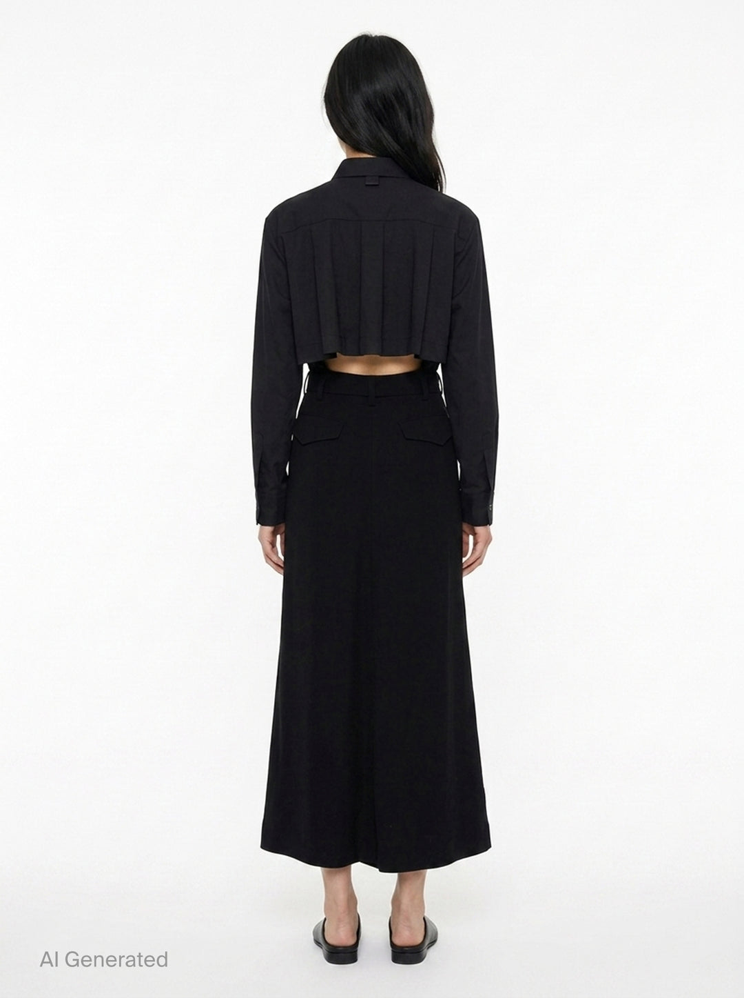 Suiting Crepe Back Satin Dress | sacai | Club21 - back