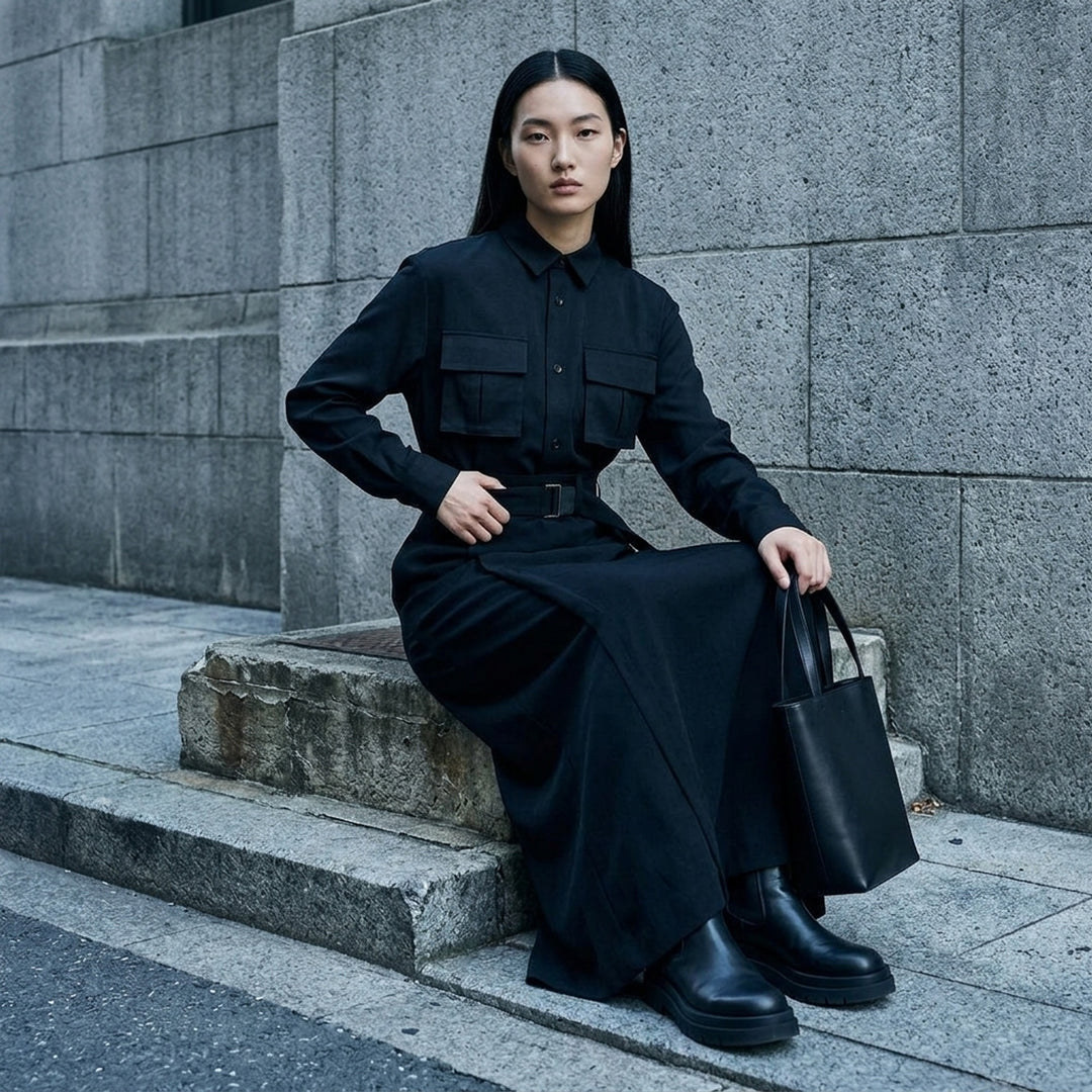 Suiting Crepe Back Satin Dress | sacai | Club21 - lifestyle