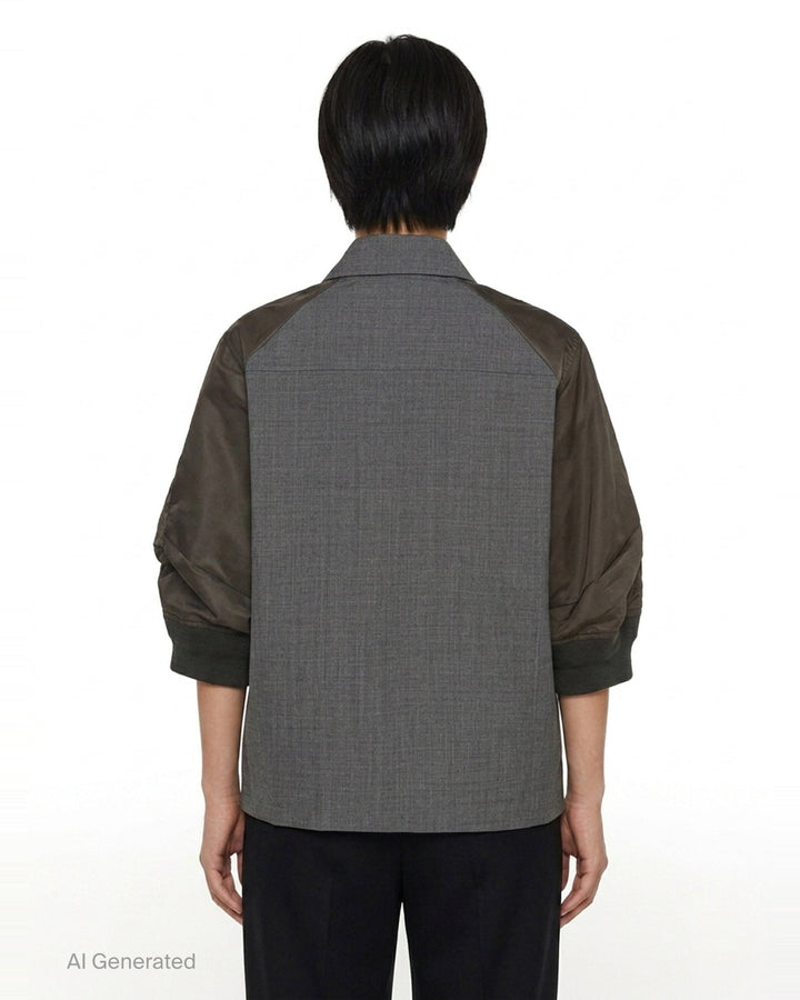 Suiting Nylon Twill Shirt Jacket | sacai | Club21 - back