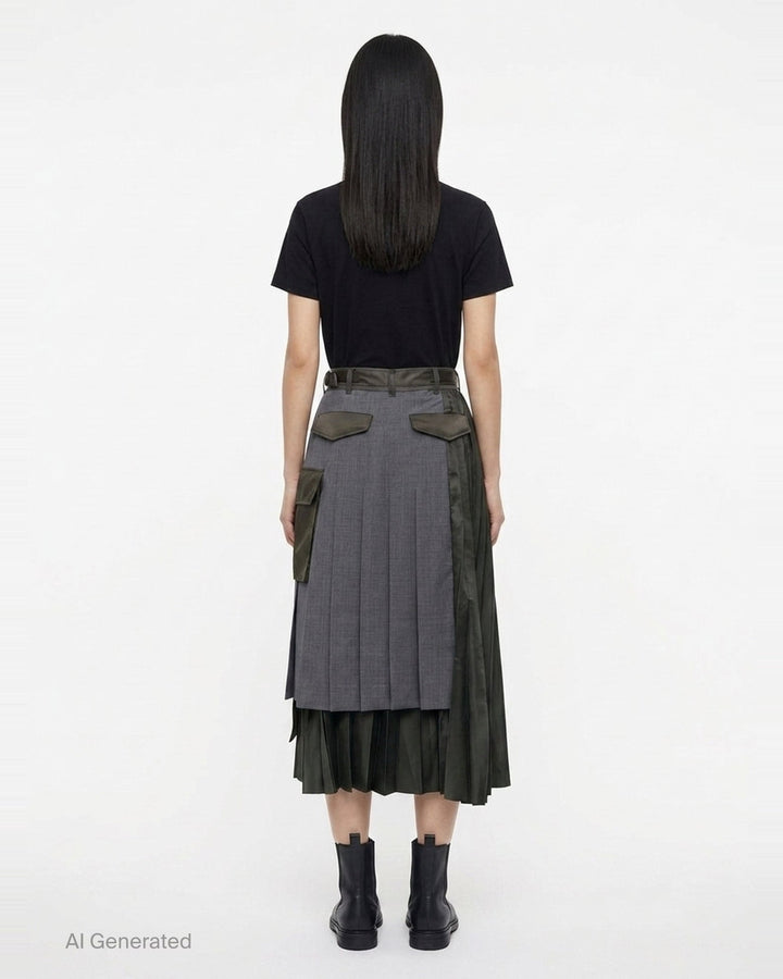 Suiting Nylon Twill Skirt | sacai | Club21 - back