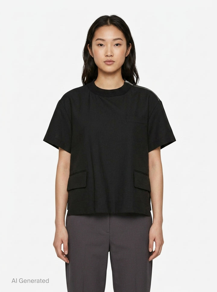 Suiting Pullover Top | sacai | Club21 - front