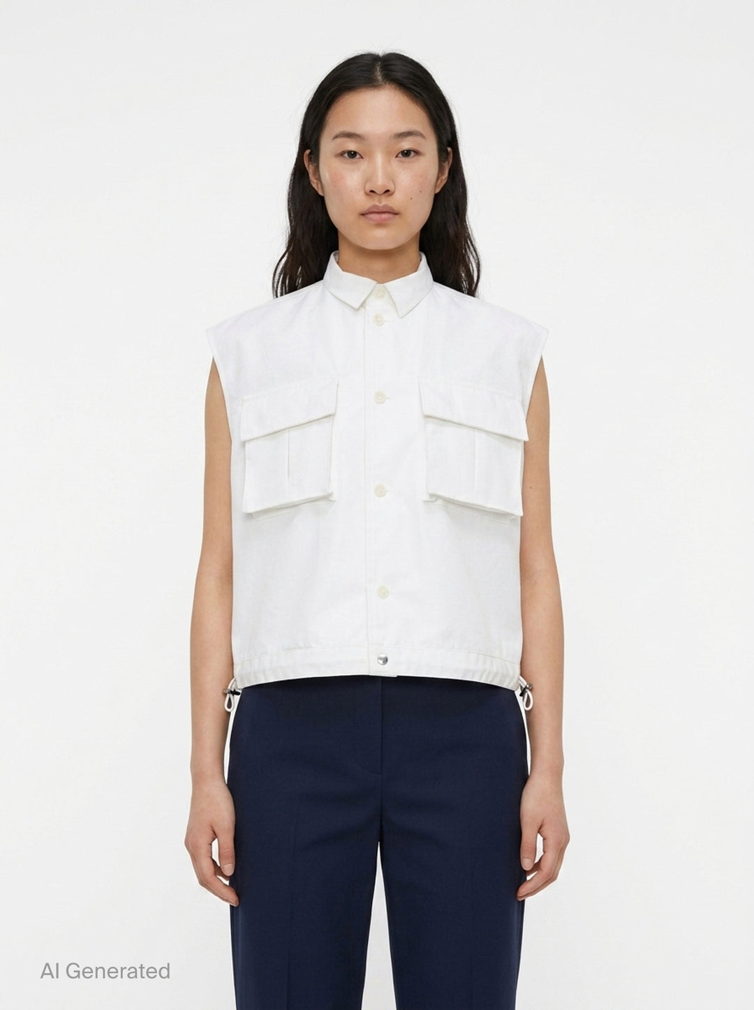 Taffeta Bonding Satin Vest | sacai | Club21 - front
