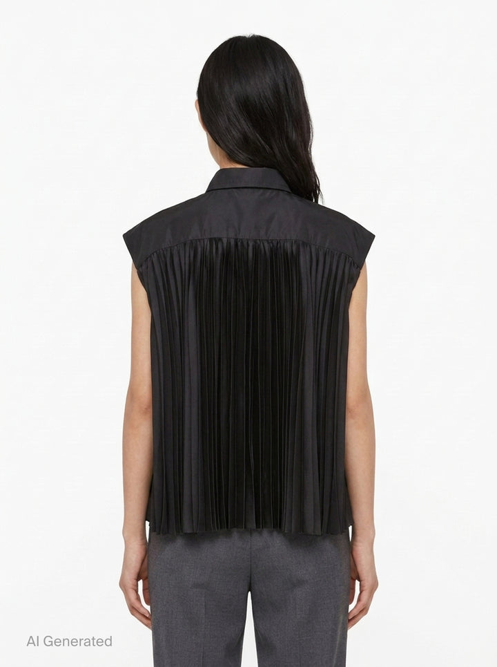Taffeta Bonding Satin Vest | sacai | Club21 - back