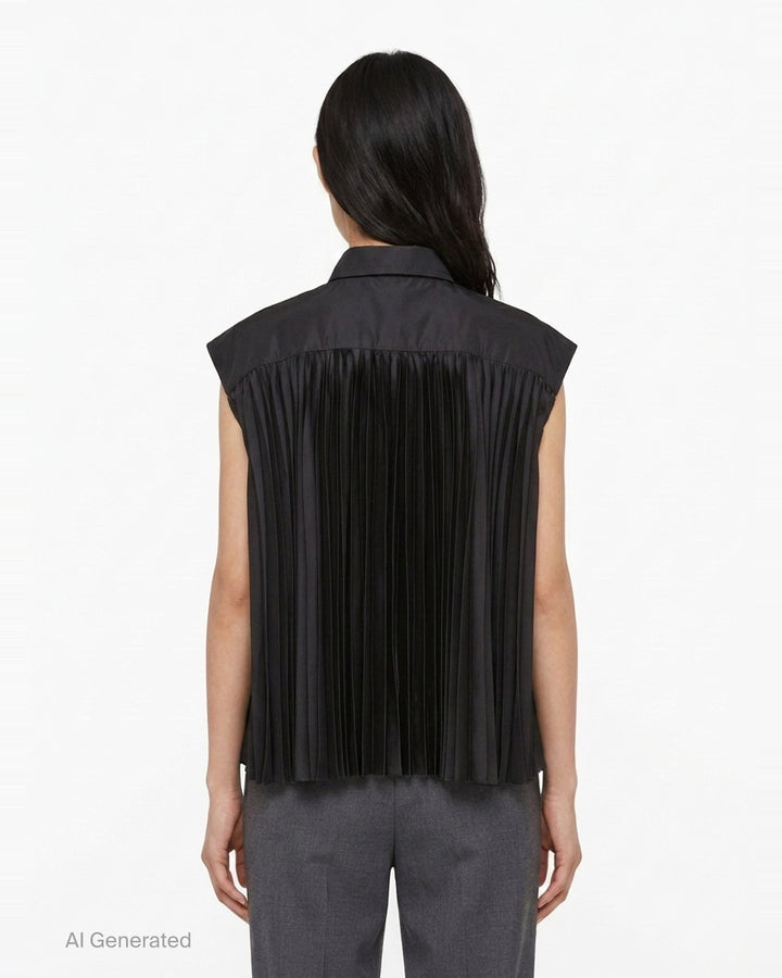 Taffeta Bonding Satin Vest | sacai | Club21 - back