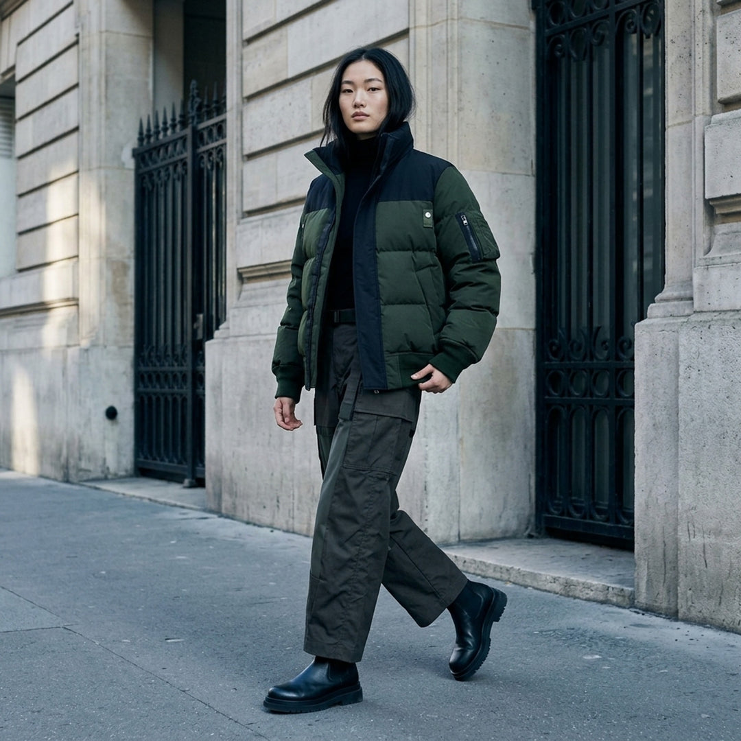 Two-Tone Puffer Blouson Jacket | sacai | Club21 - lifestyle