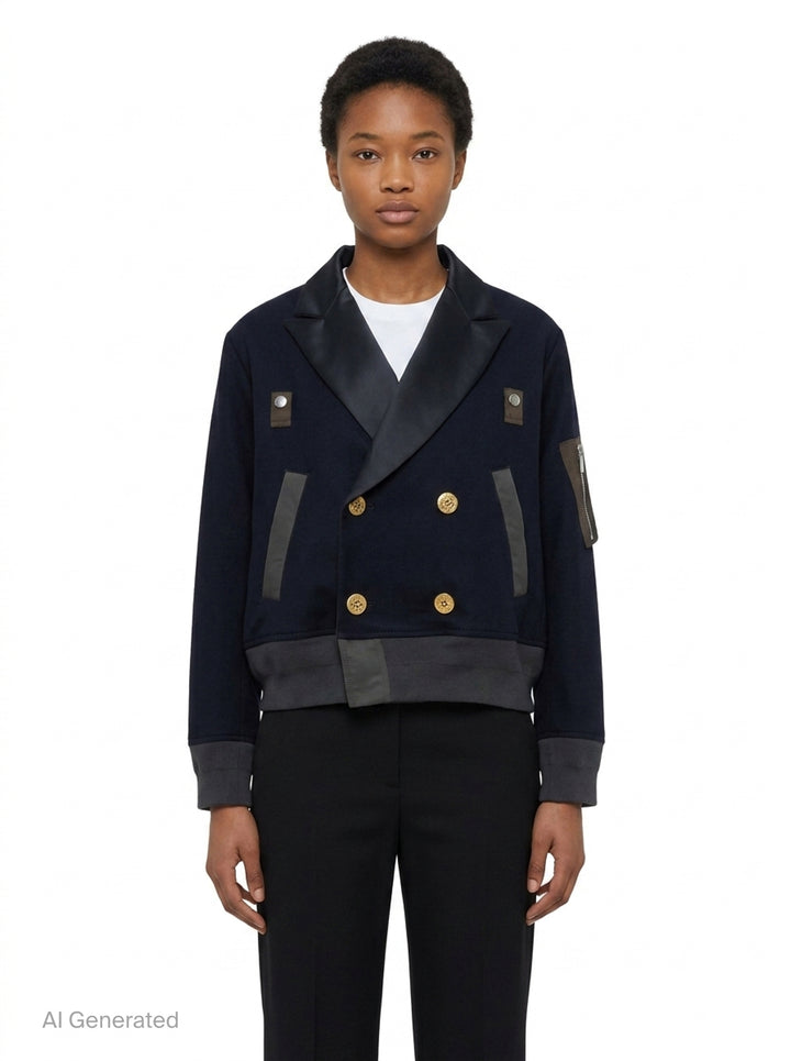 Wool Flannel Nylon Twill Jacket | sacai | Club21 - front