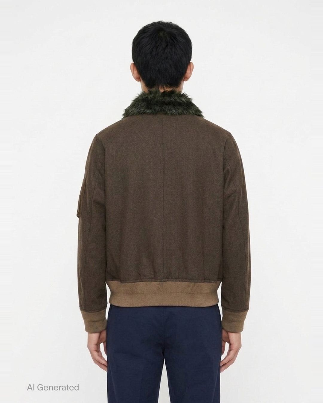 Wool Melton Fur Collar Blouson | sacai | Club21 - back